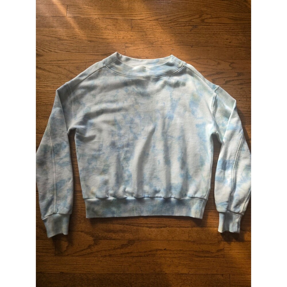 Antropologie Pilcro Womens Elayna Sweatshirt Tie Dye Blue Athleisure Size Small